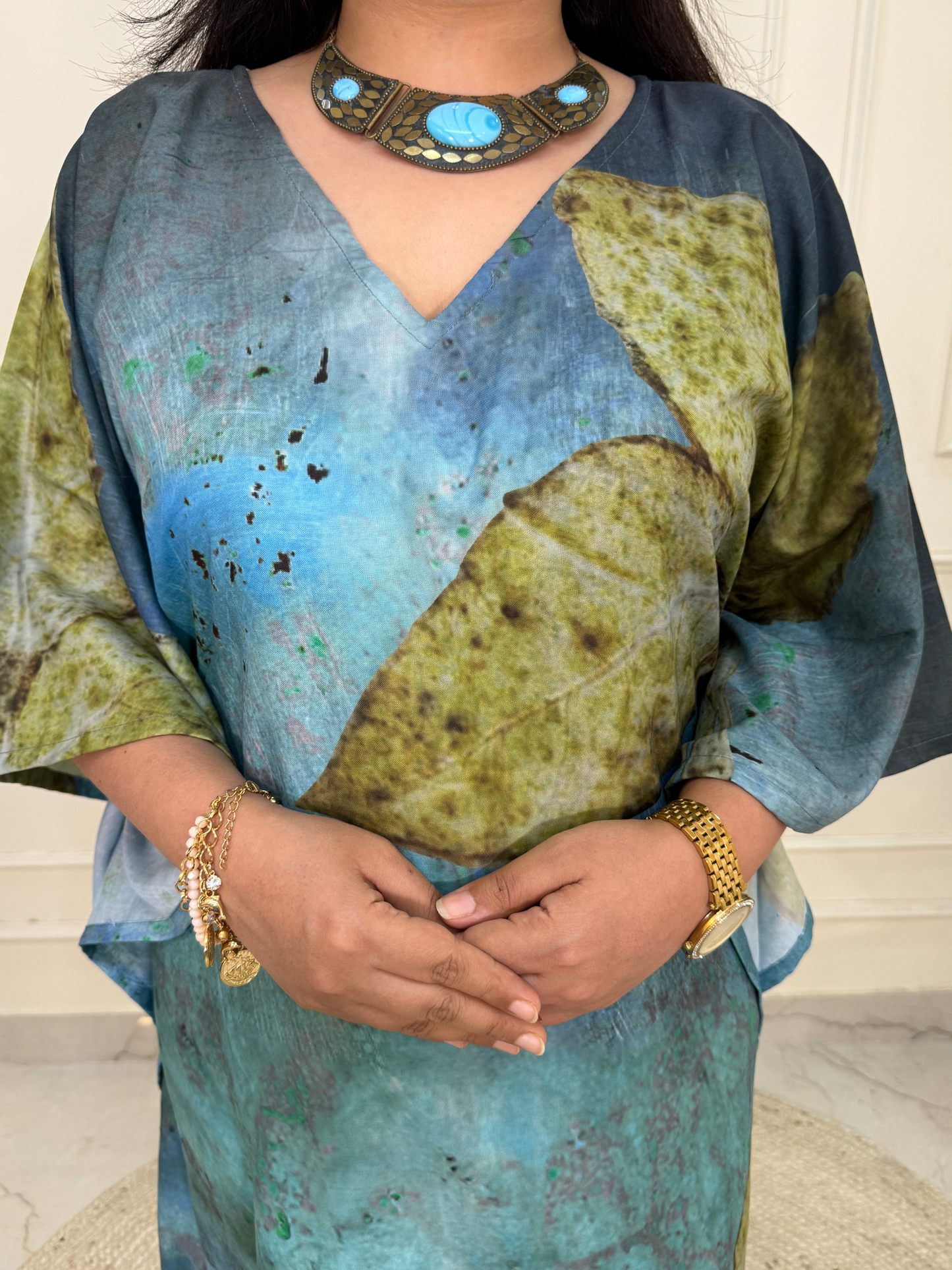 Ziaana Kaftan Collection- Blue Green