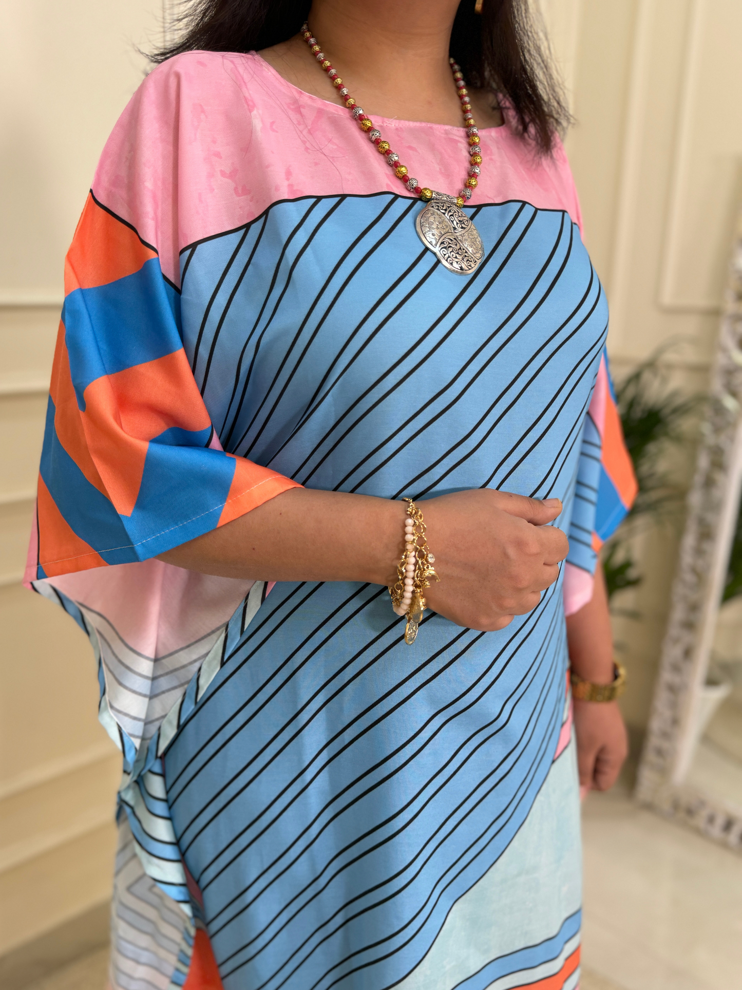 Ziaana Kaftan Collection- Blue Pink