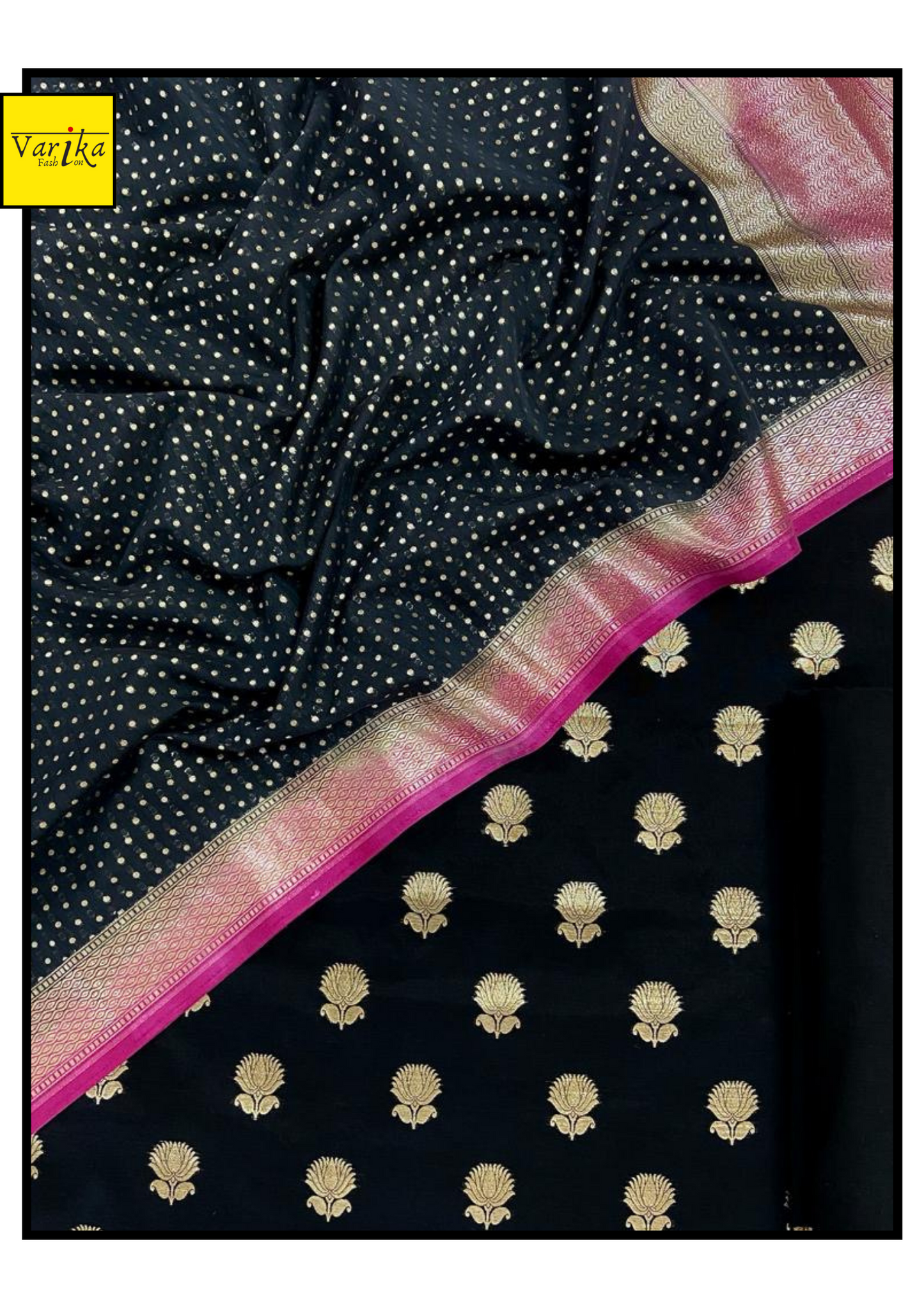 Black Colour Pure Chanderi Banarasi Suit