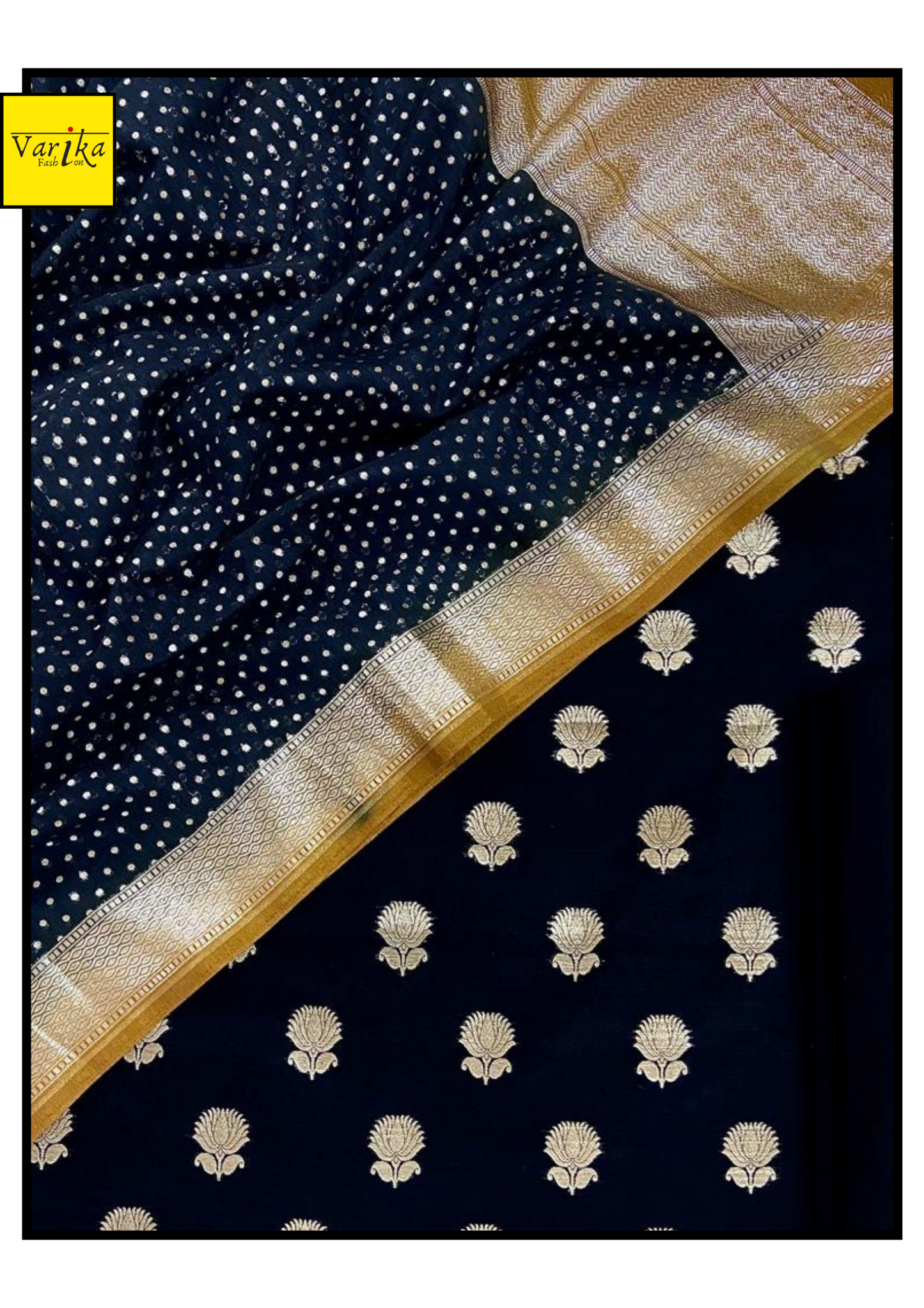 Black Colour Pure Chanderi Banarasi Suit