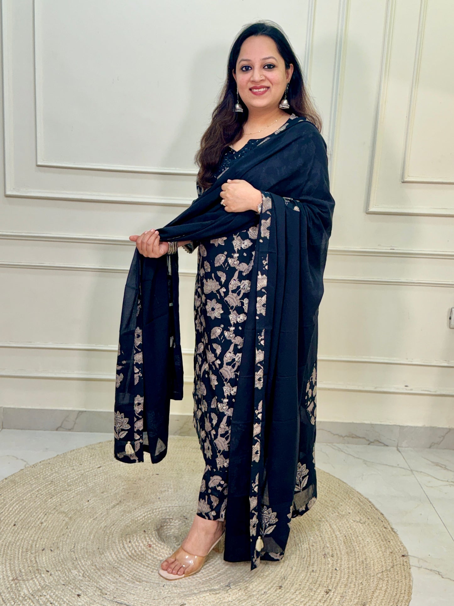 Black beauty 3 piece premium Cotton Suit Set- Black