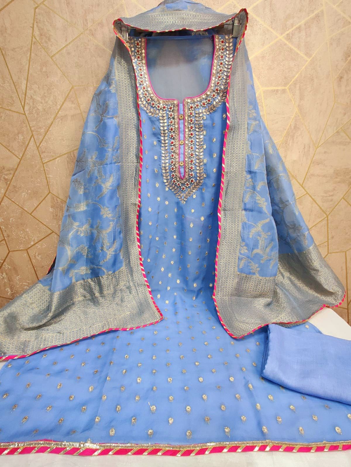 Pure Organza Banarasi Unstitched Suit Piece