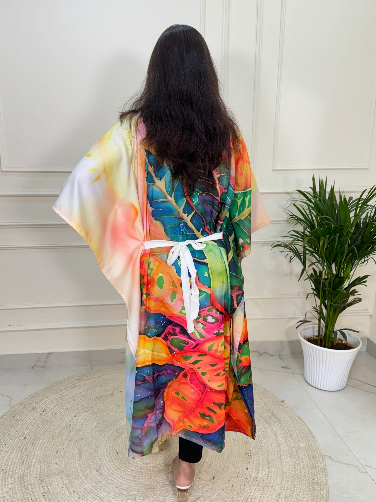 Ziaana Kaftan Collection- Multicolour Leaf