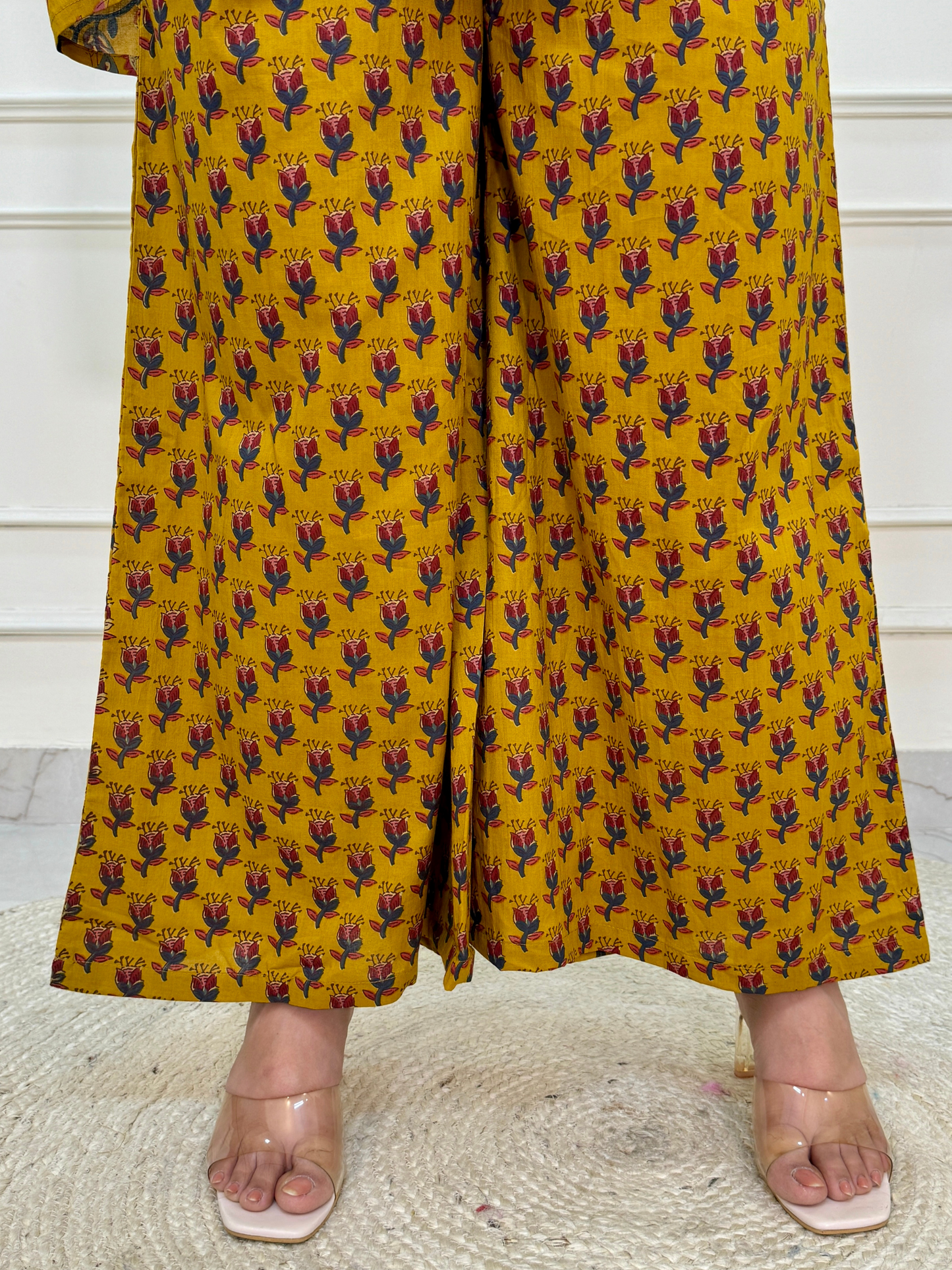 Bagicha A line Suit set-Yellow Colour