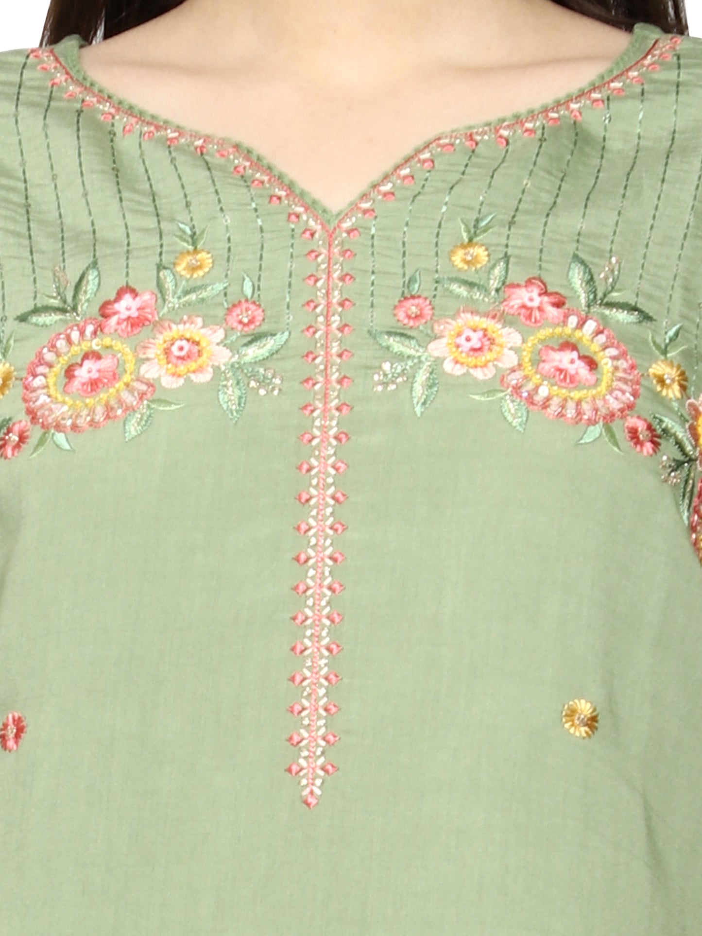 Party Wear Pakistani Suit in Green Colour