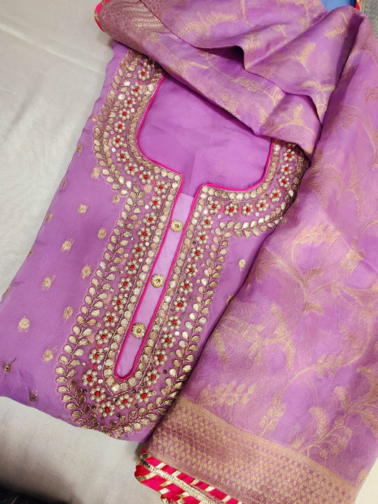 Pure Organza Banarasi Unstitched Suit Piece